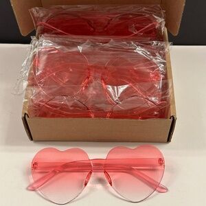 Package of 18 Brand New Heart Shaped Rimless Sunglasses